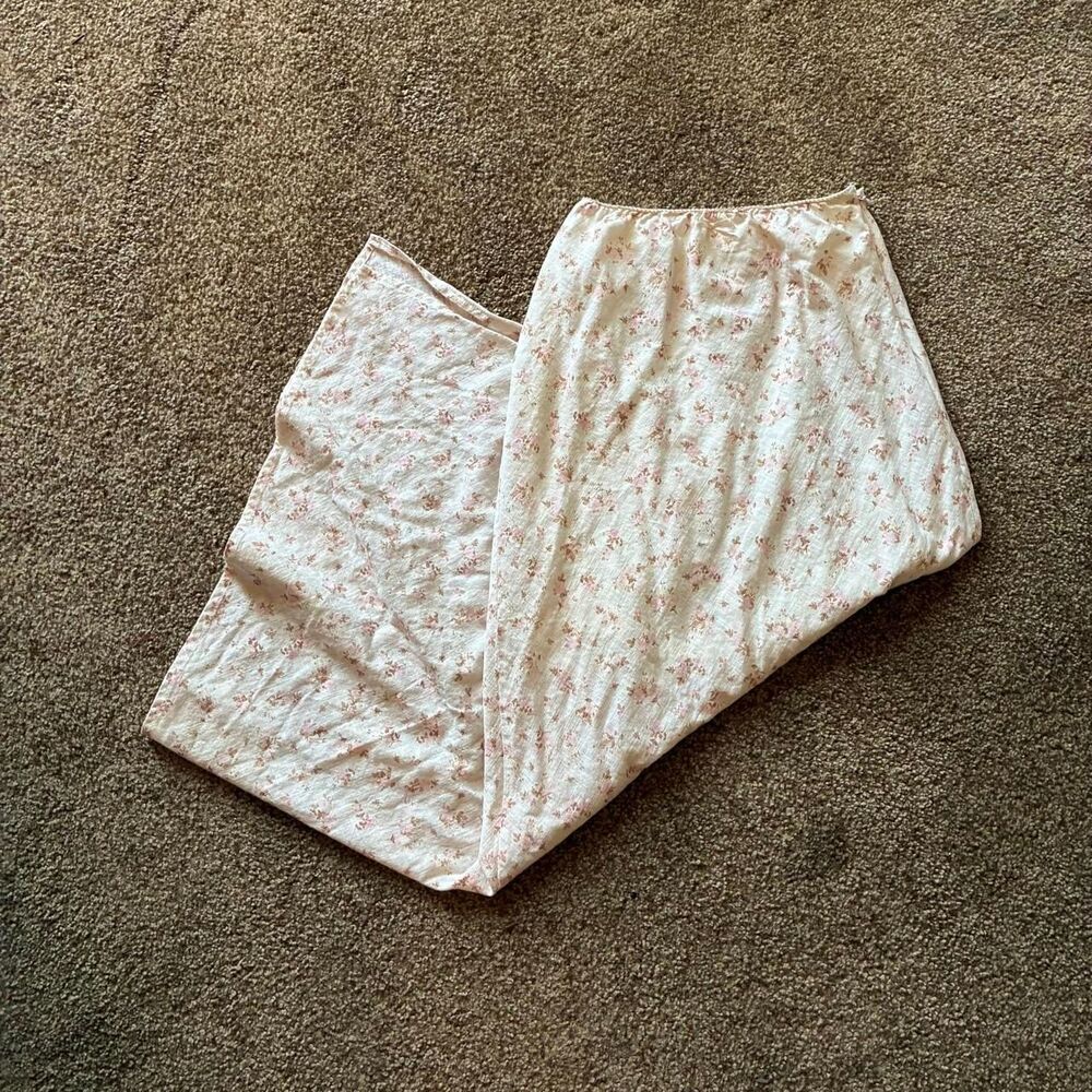 Pink Rose vintage style cream and pink ditsy floral maxi skirt